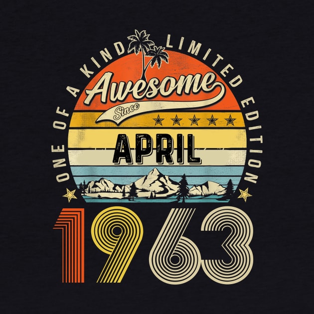 Awesome Since April 1963 Vintage 60th Birthday by Ripke Jesus